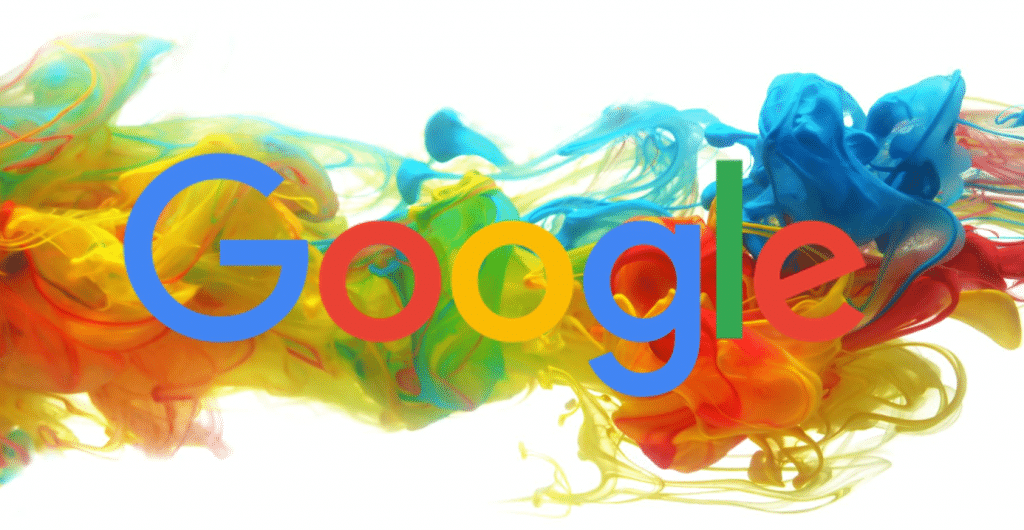 Google logo with diverse colours in background